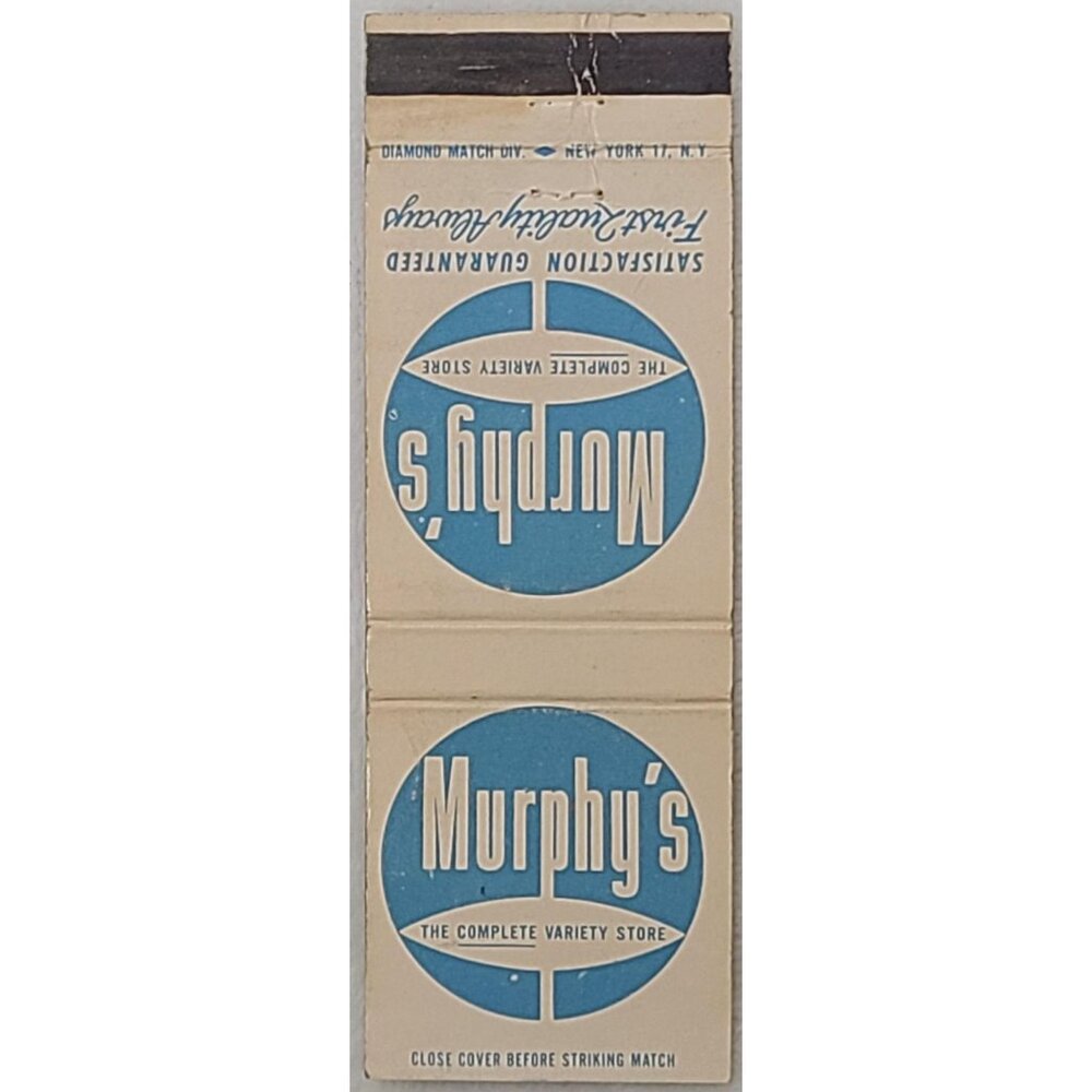 Front Strike Matchbook Cover Murphy’s Variety Stores Multiple Locations